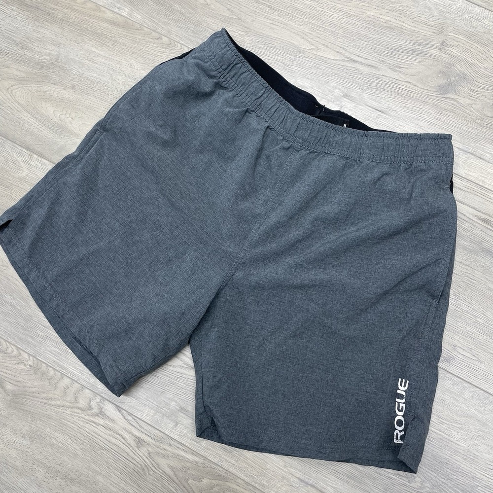 Rogue Heather Gray Gym Shorts Men Sz L Gym Lift Run CrossFit